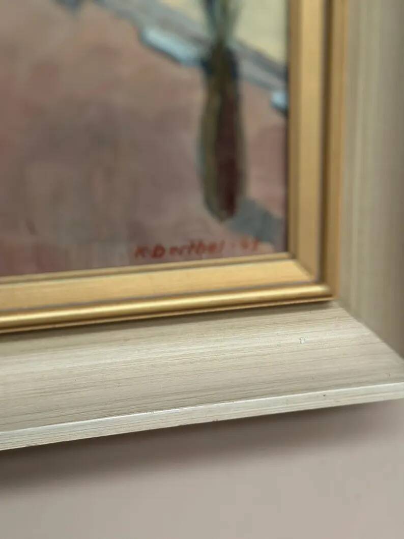 Original Swedish Oil on Canvas – “Motif from Italy” by K. Berthel – Signed – Dated 1949 – Vintage & Framed – 73 × 61 cm (28.7" × 24")