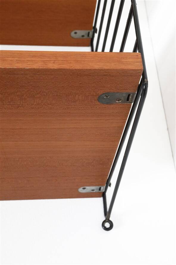 Original String shelving unit / Kajsa & Nisse Strinning / teak / mid-century modern design / black / 75x80x30cm