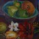 « Nature morte, bouteille et fruits » de Denoran