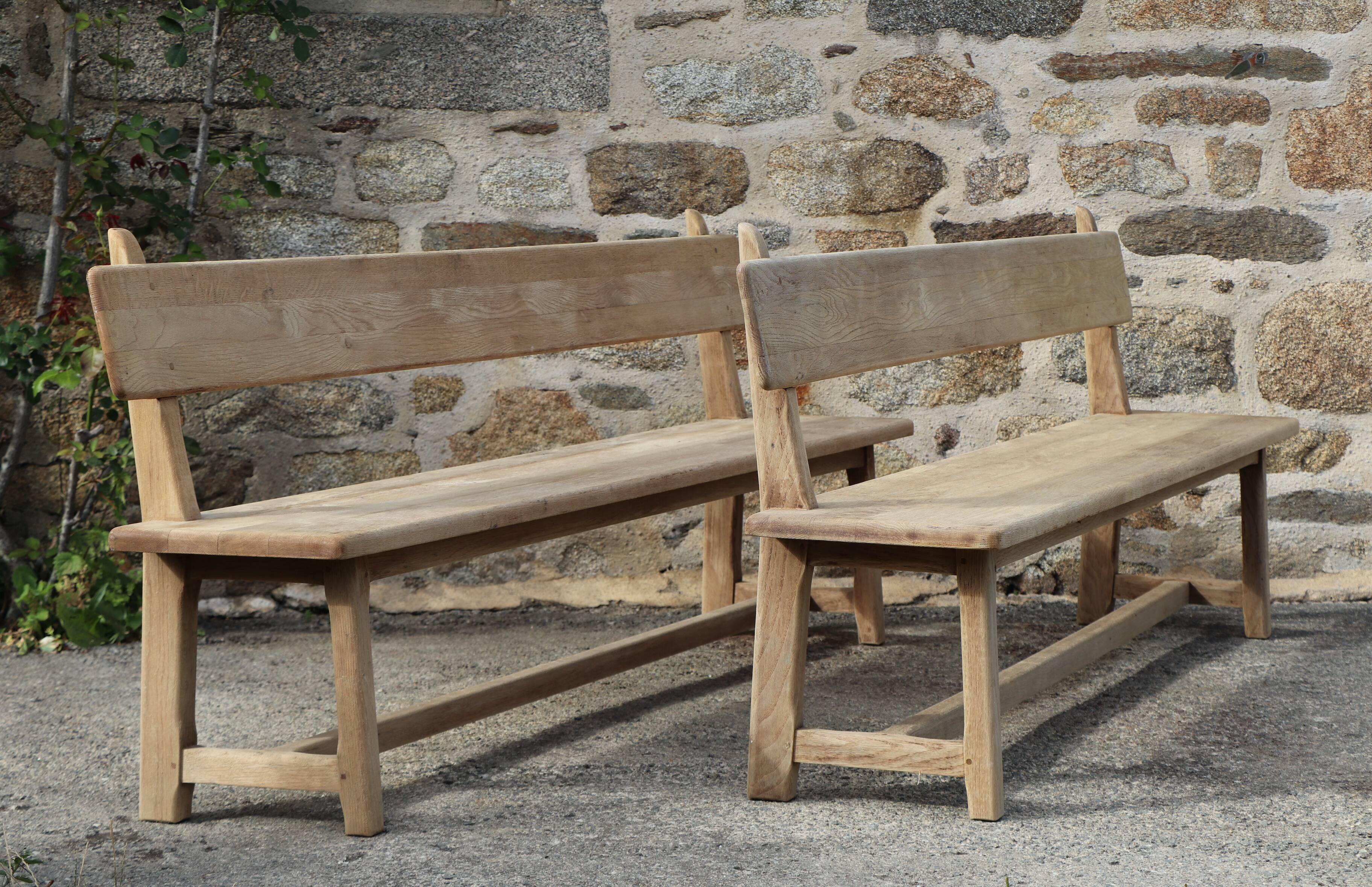 Pair of wooden benches, 40s