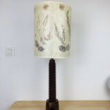 Brutalist folk art lamp 73 cm, turned wood