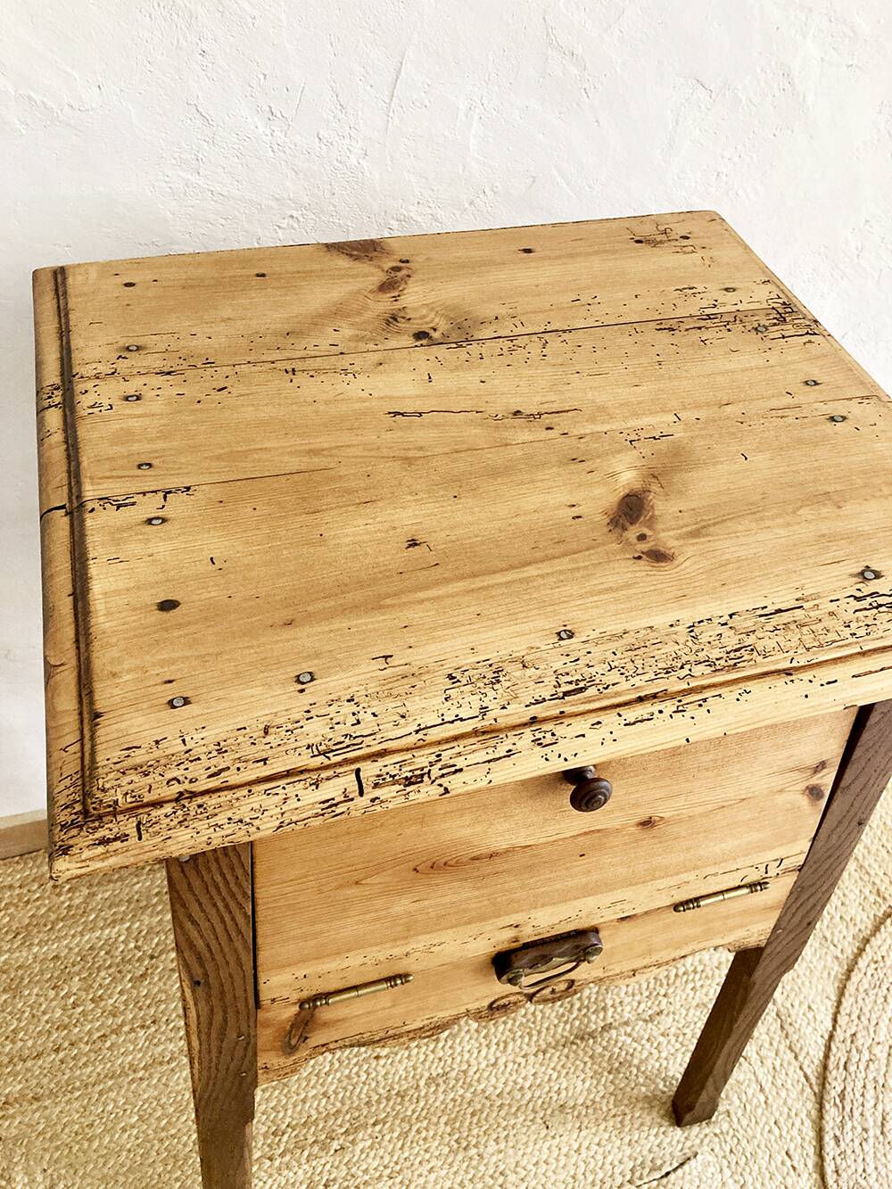 Old wooden hinged cabinet