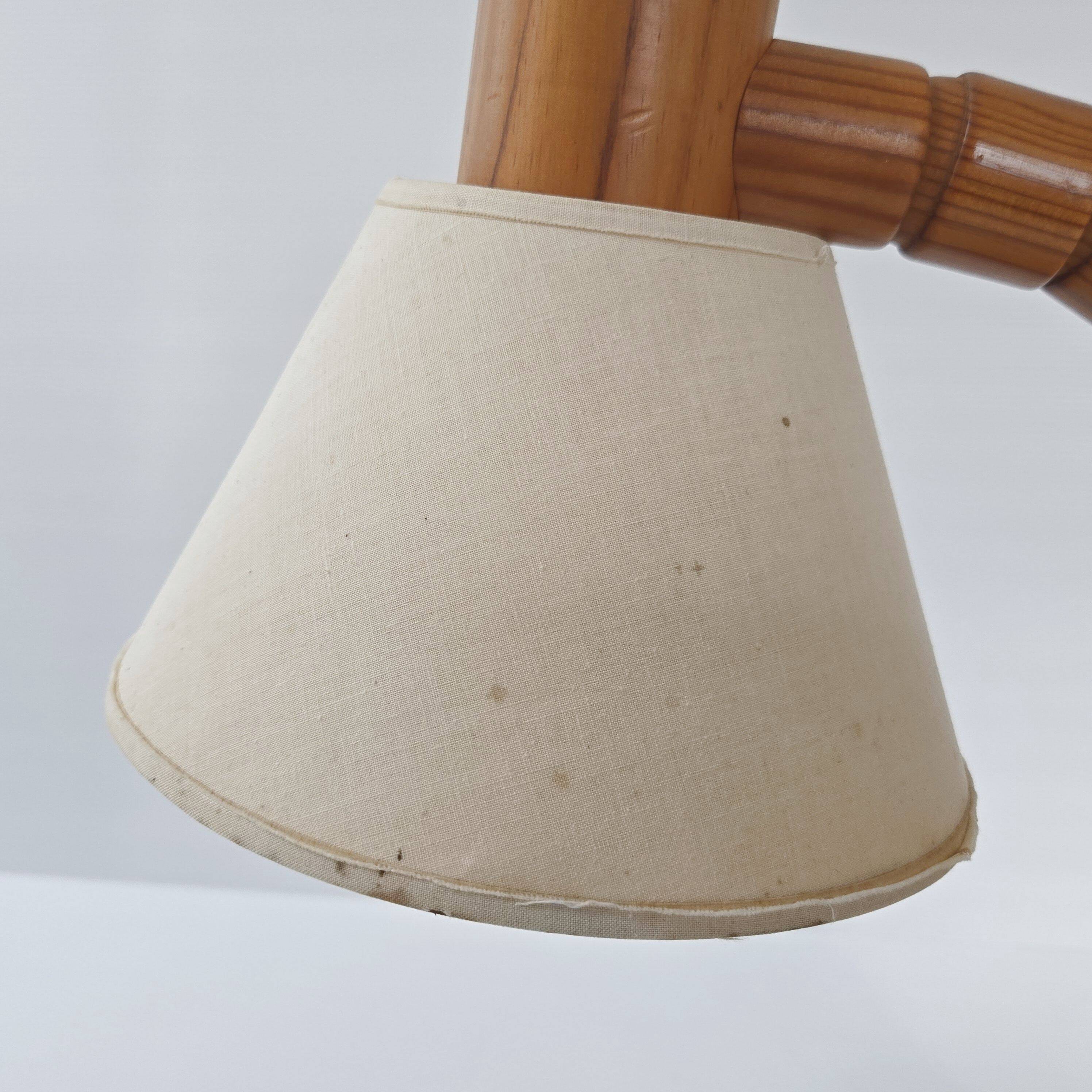 Vintage pine lamp for Solbackens Svarveri, 1970s