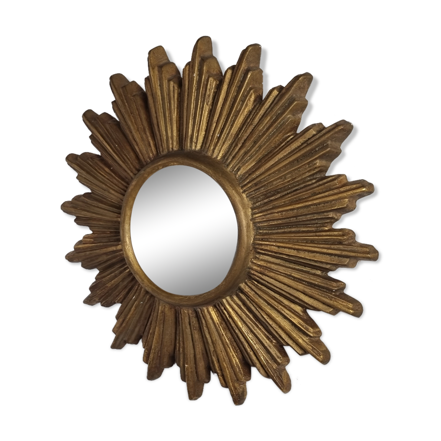 Miroir en terre cuite du milieu du siècle années 1960 42cm