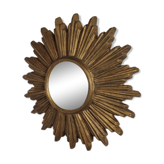 Mid century terracotta sunburst mirror, 1960s