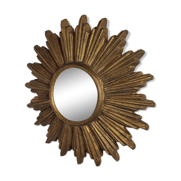 Mid century terracotta sunburst mirror, 1960s