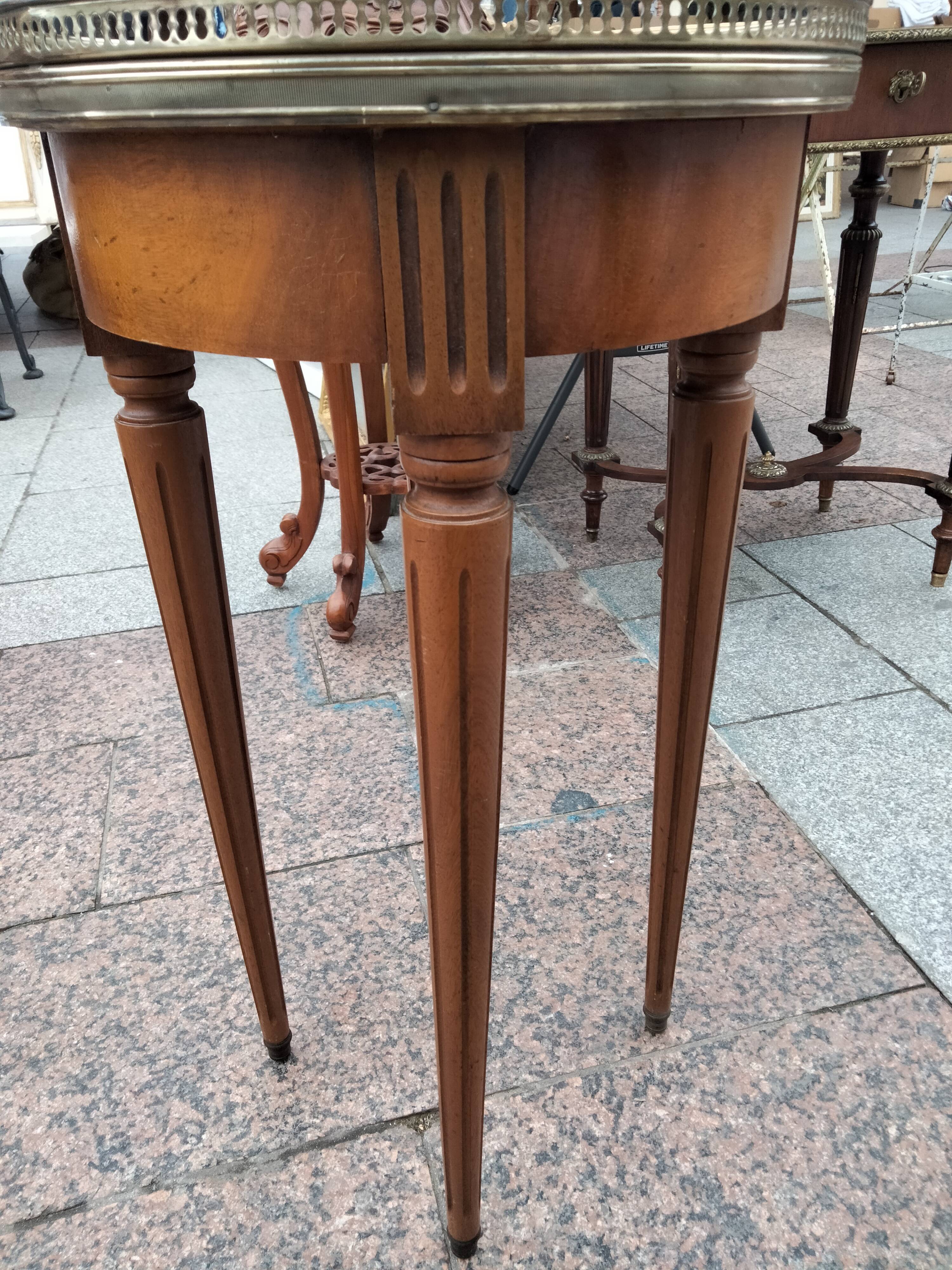 Gueridon side table old marble top vintage xxeme
