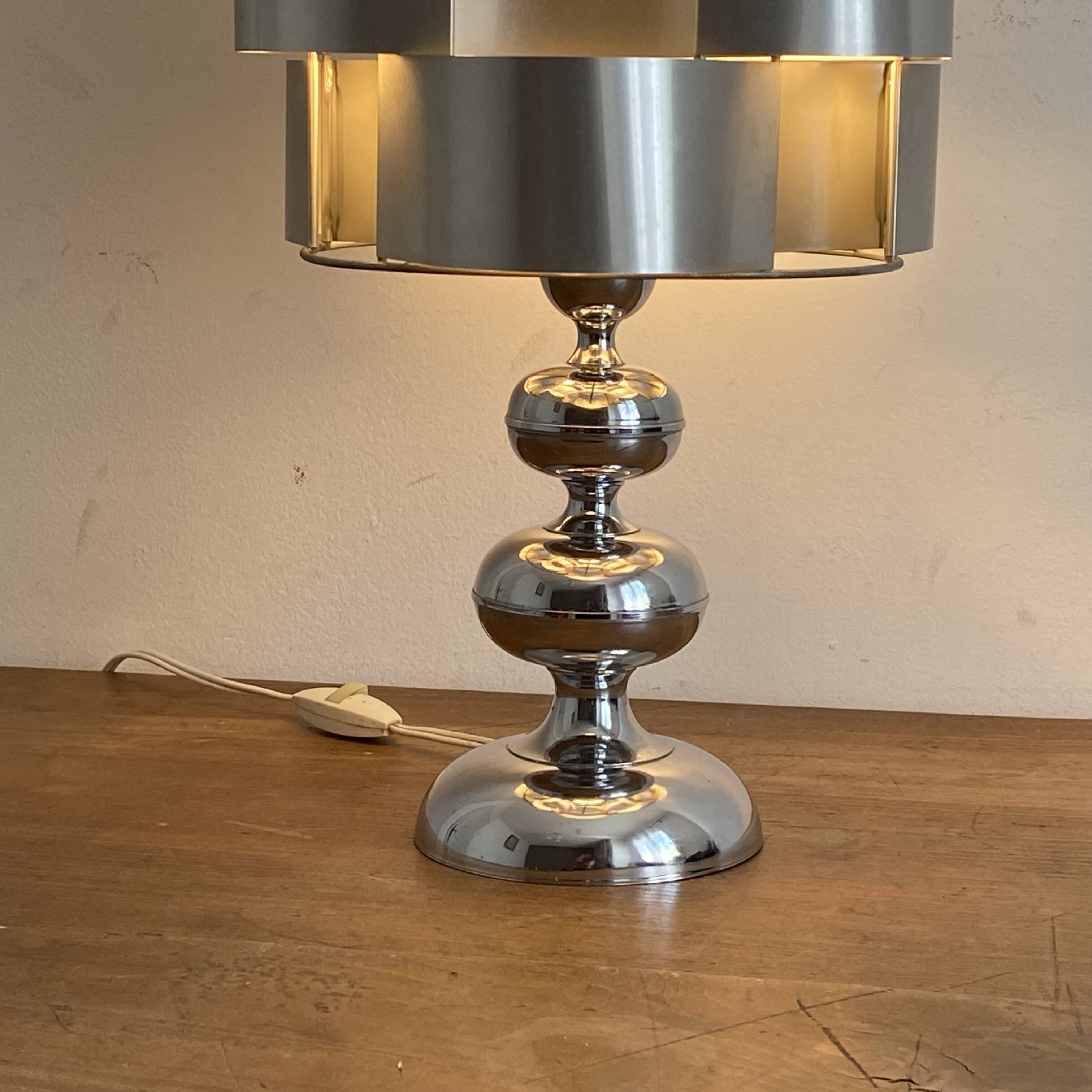 Lamp with lampshade max sauze. 1970. space age.