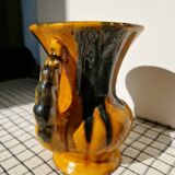 Vase anses orange et vert