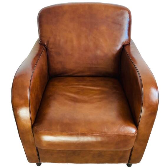 Vintage Club Chair in Brown Leather