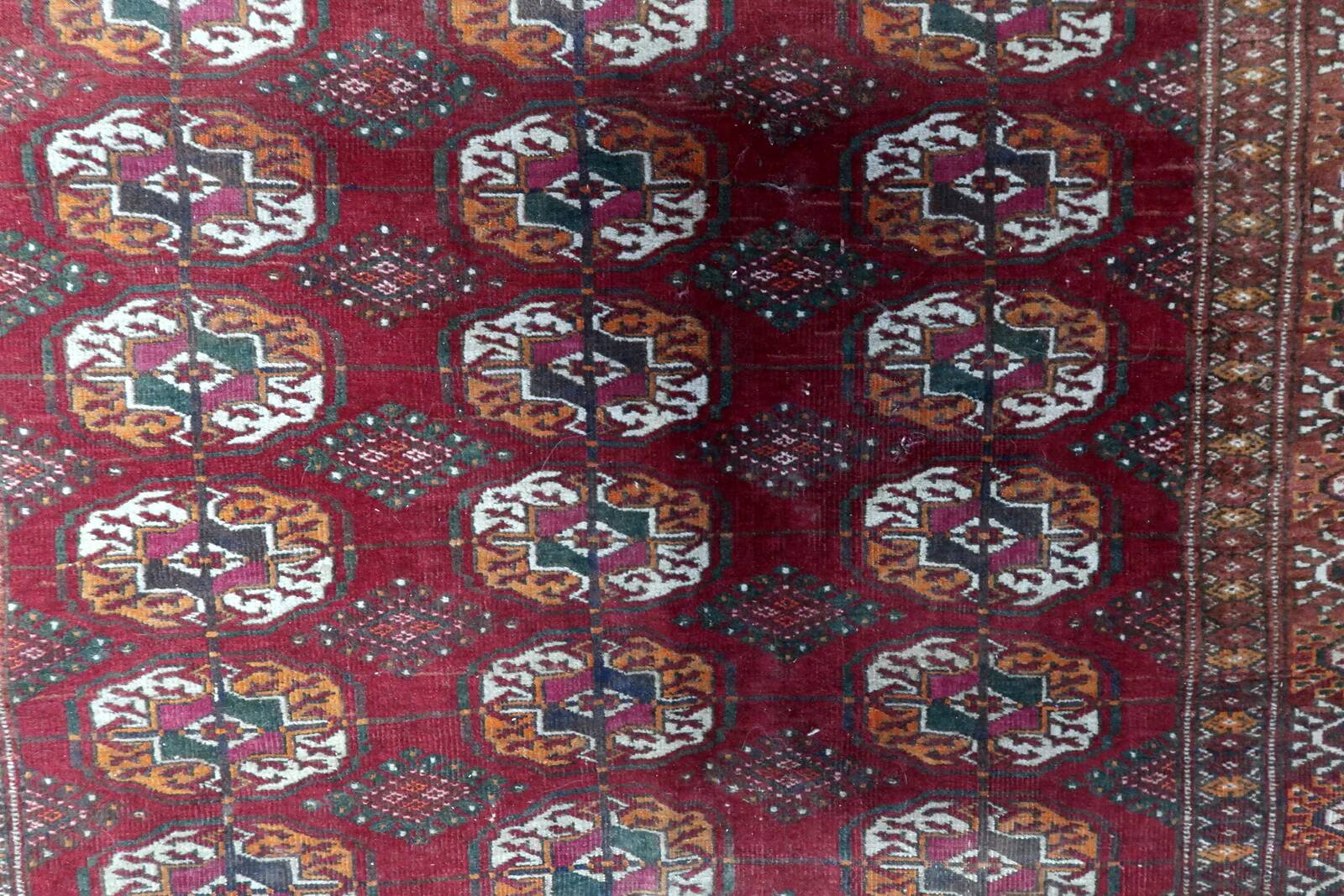 Tapis vintage ouzbek Boukhara fait main 128 cm x 183 cm années 1920