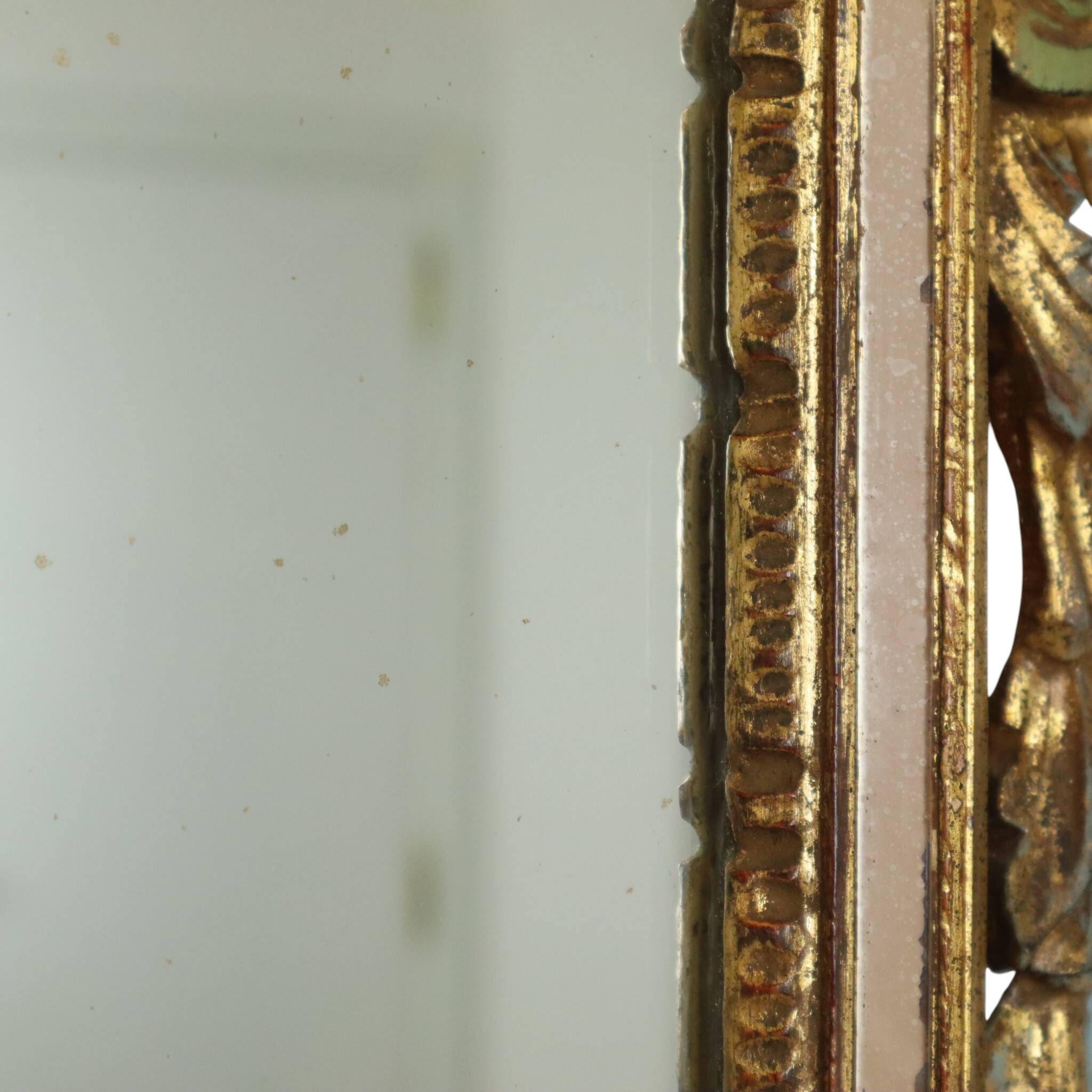 Classic Italian Gilt Crested Mirror by La Barge, 100 cm