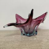 Mid century Murano pink glass bowl , 1970s