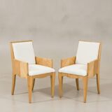 Paire de chaises / fauteuils en bois – Travail moderniste