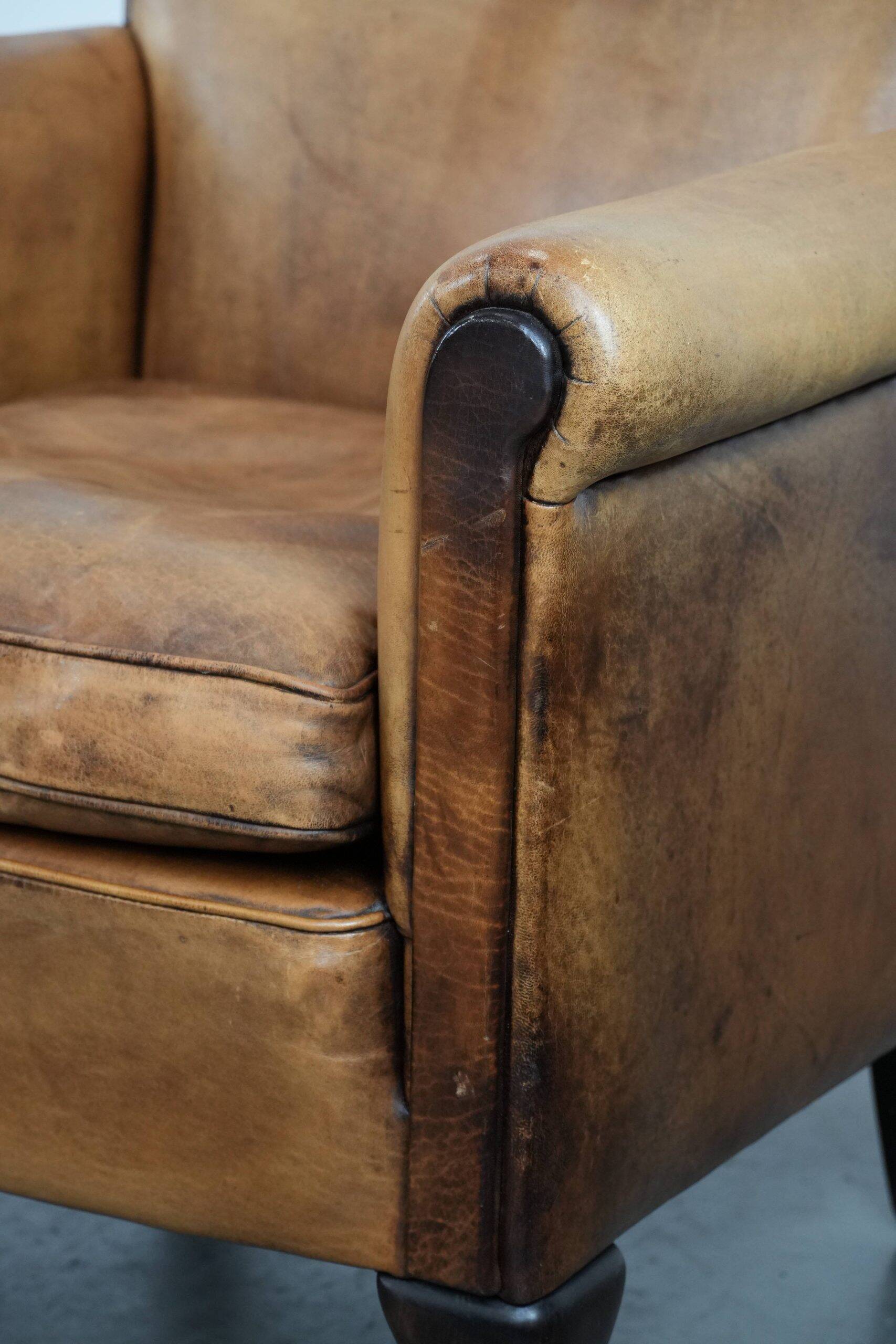 2 fauteuils vintage en cuir de mouton