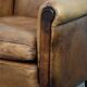 2 fauteuils vintage en cuir de mouton