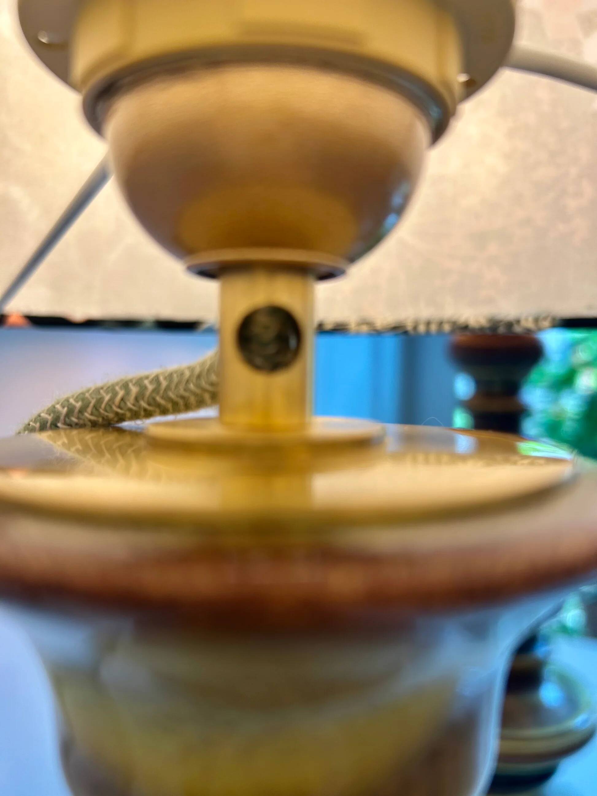 Lampe Fat Lava en forme de pagode Space Age avec glaçure verte dégradée