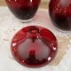 Lot of 3 vintage vases in burgundy red glass 3 sizes