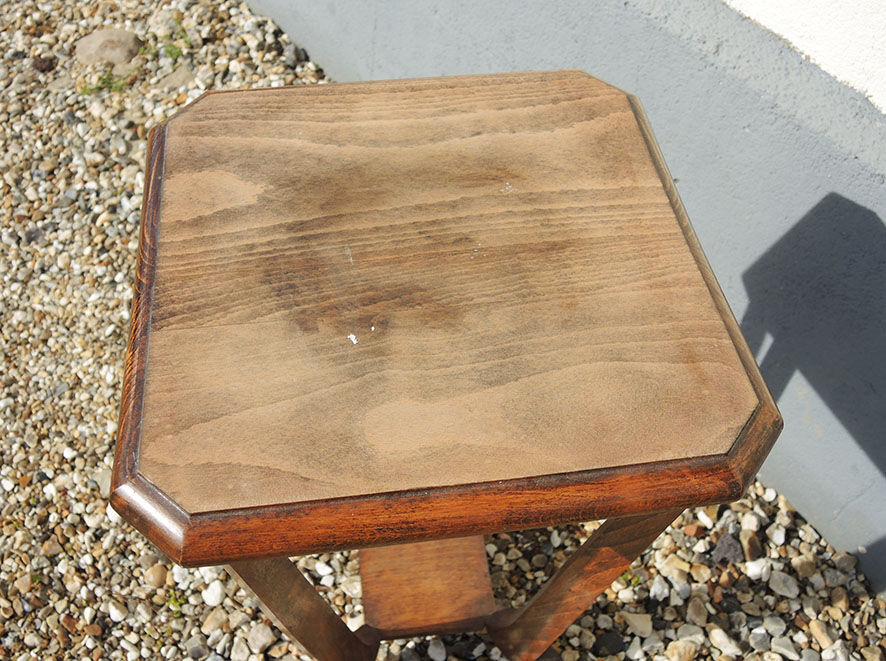 Old art deco style wooden pedestal table
