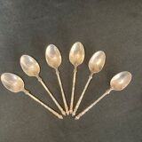 Tableware, suite of 6 small silver spoons early twentieth century