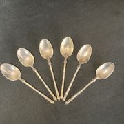 Tableware, suite of 6 small silver spoons early twentieth century