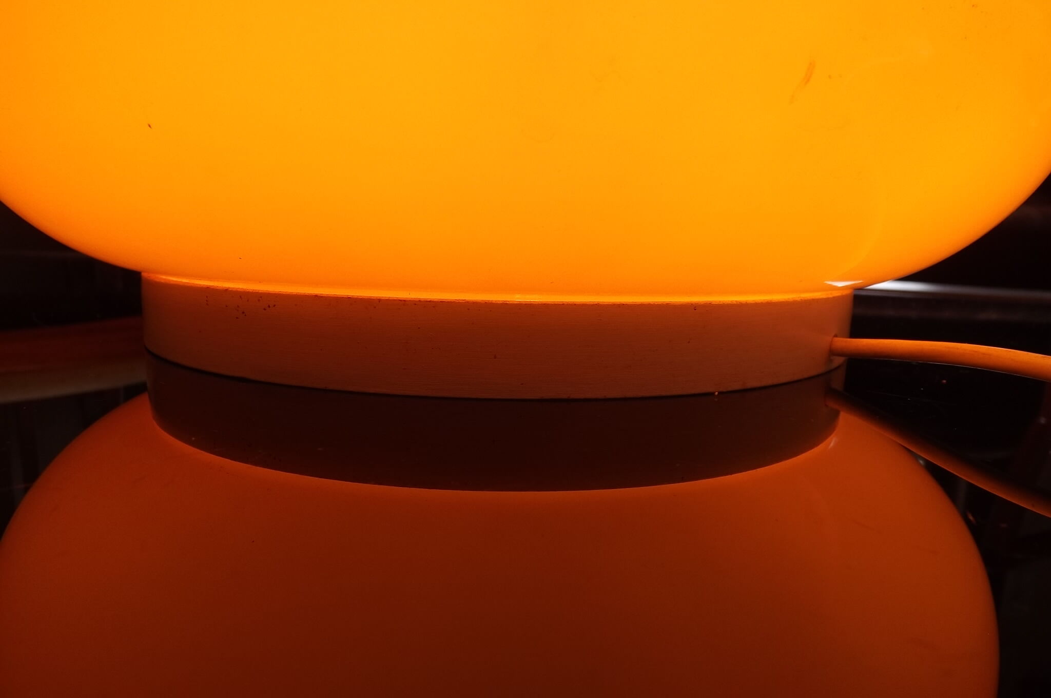Orange 1960-70 vintage opaline drop lamp