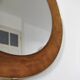 Vintage round mirror in brass and velvet