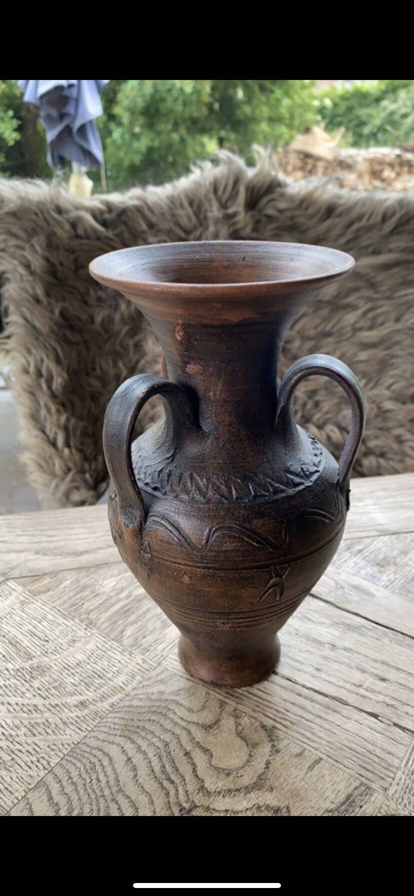 Etruscan style ceramic vase