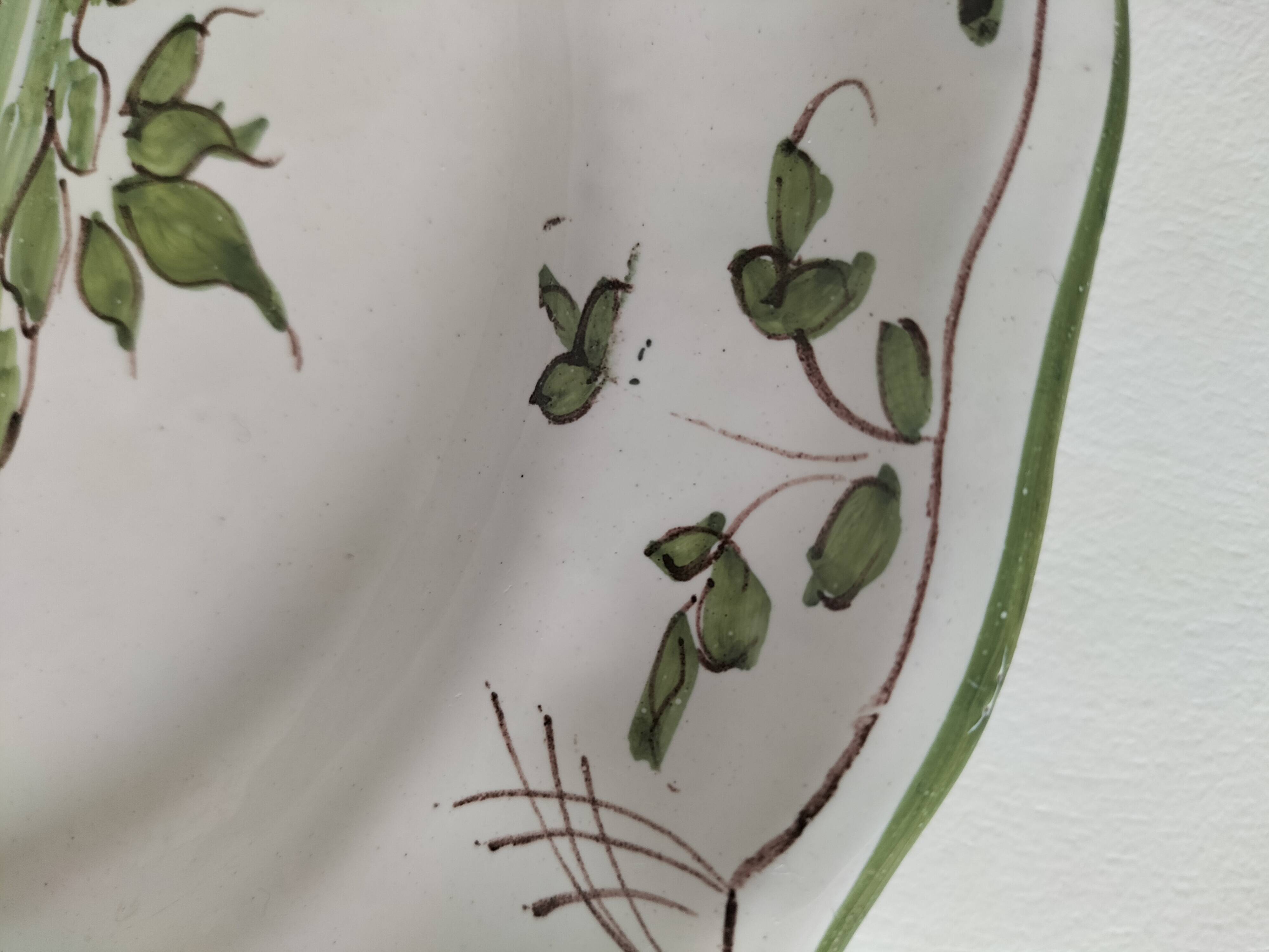 Antique Martres-Tolosane plate – rustic green decor