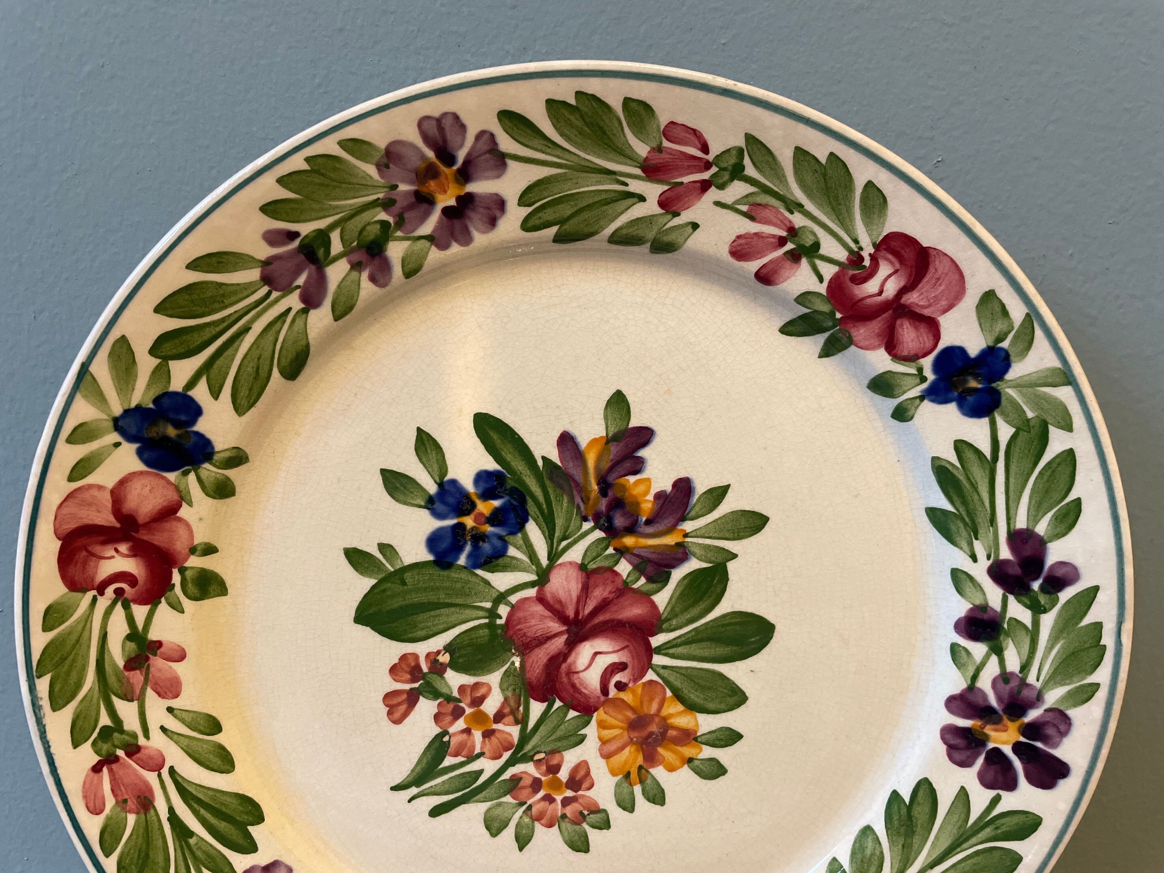 Set of 7 plates in Sarreguemines earthenware, Rusticana model