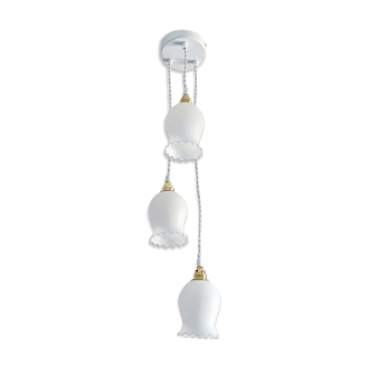 Vintage white trio pendant lamp