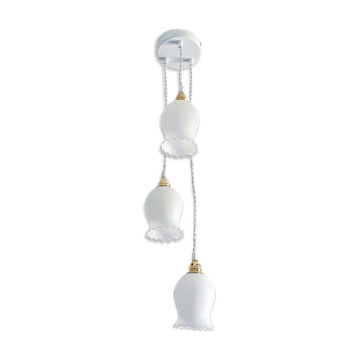Vintage white trio pendant lamp