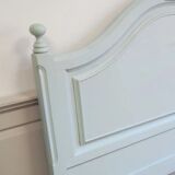 Sky blue solid oak headboard and bed frame