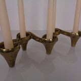 Large Brutalist Bronze Candleholder by Michael Harjes, 1960s