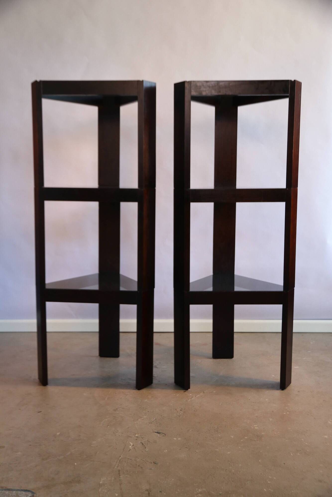 Lot of low tables Porada Arredi 6 modular pieces in wengé wood