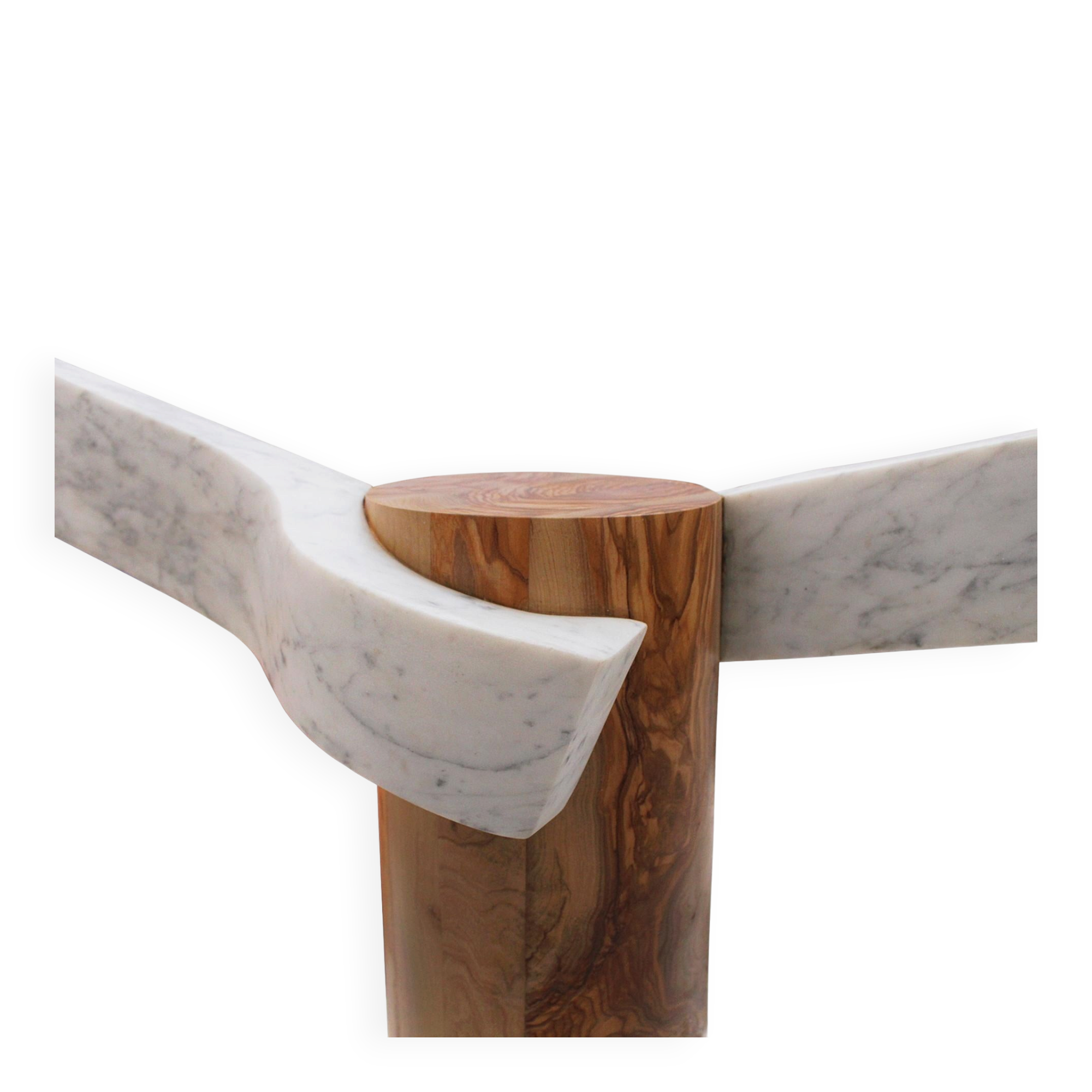 Sculptural Lamp Designed by Carlos Aucejo, made of Marble and Wood.