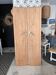 Vintage Art Deco duo of doors Rose and Daisy solid oak wood