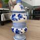 Apothecary porcelain pot Verbena painted by hand