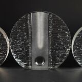 set of 3 round solifleur BLOCK VASES walther glas 60s 70s op art