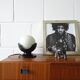 Sculptural table lamp by pan keramik with glass ball - 1970s