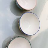 3 slip style bowls signed GV - Cherry, pear and peach patterns.