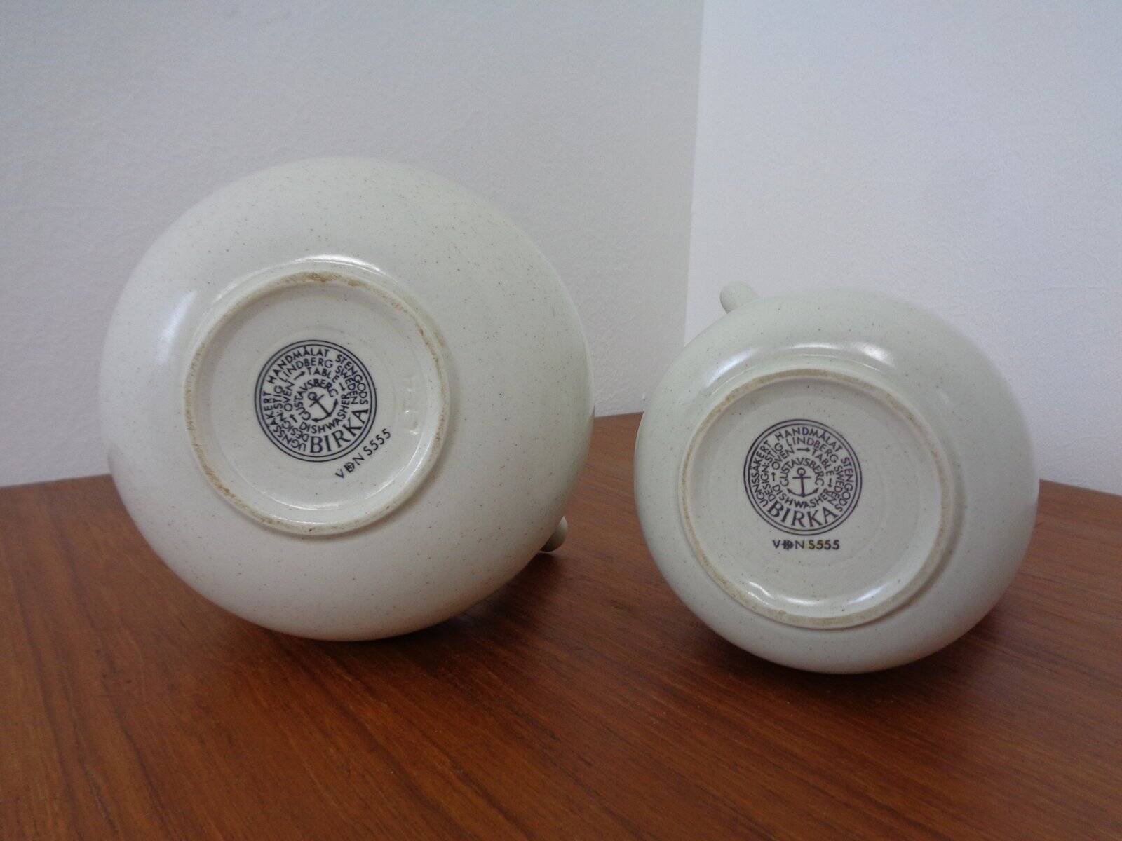 Swedish Birka Teapot & Coffeepot by Stig Lindberg for Gustavsberg, 1960s, Set of 2