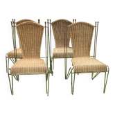 Ensemble de 4 chaises de salle à manger ou de terrasse Frederick Weinberg, 1960