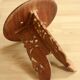 Handmade hand carved wooden plant stand, vintage from the 1970s