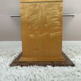 Table basse design années 80 bois, verre, granit