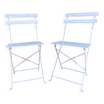 2 Chaises bistrot brasserie bière café terrasse pliante métal Brasserie