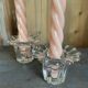 Pair of Italian glass candlesticks