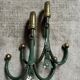 Rare set of swan neck coat hooks with mirror frame attributed to Maison Jansen, France, 1950s.