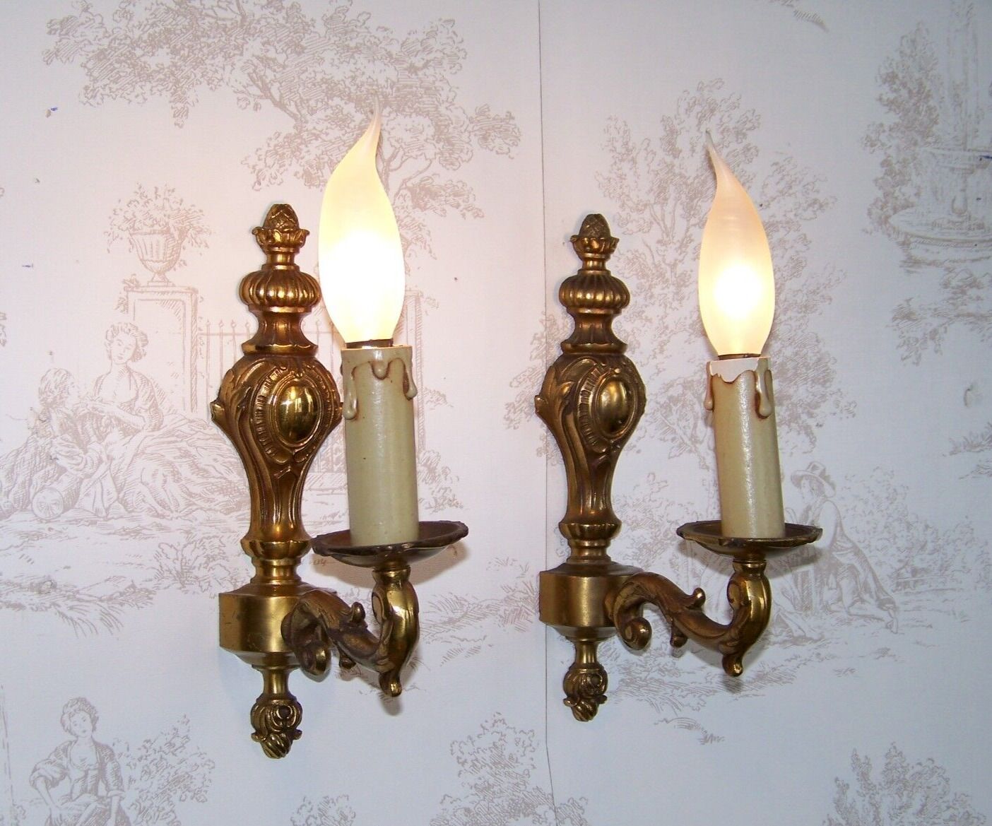 Pair of brass sconces