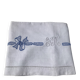 Drap 1 place brodé YM ruban noué bleu
